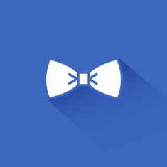 Flat long shadow bow tie icon