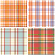 Vector tartan textile texture set N4