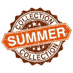 Summer collection grungy stamp isolated on white background