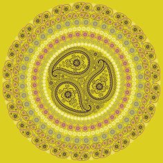 Paisley circle composition Vector Oriental motif