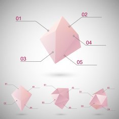 Infographics set with polygonal geometric shapes N2