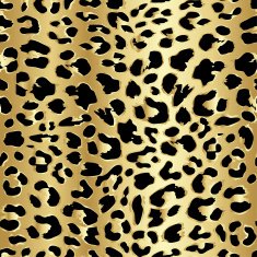 Leopard seamless pattern design in luxury gold color vector background