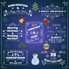 Christmas typographic labels set