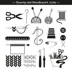 Sewing and needlework icons N3