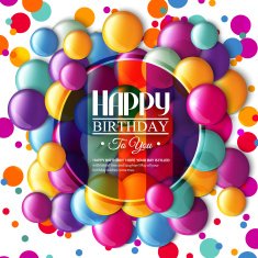 Birthday card with color candy and text N3