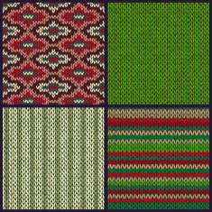 Seamless Knitted Pattern Set of Christmas Samples