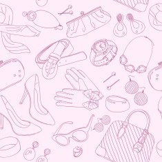 Seamless pattern of woman accessories Vector Illustration N2