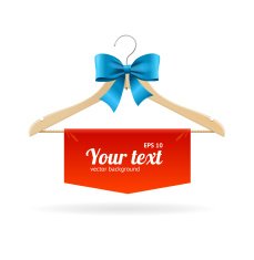 Hanger and Bow Sale Concept for Shop Vector