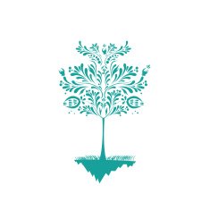 Green Circle Tree vector logo design template