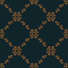 Seamless pattern of gold floral baroque ornament