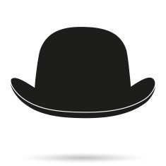 Silhouette symbol of bowler hat on a white background