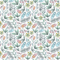 Forest seamless pattern in pastel colors
