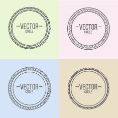 Linear frames with text set Outline design N4