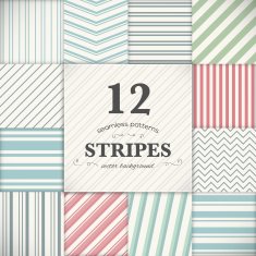 Set of 12 stripes and lines seamless vector texture backgrounds