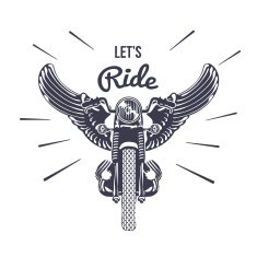 Vintage Motorcycle with Wigns Vector