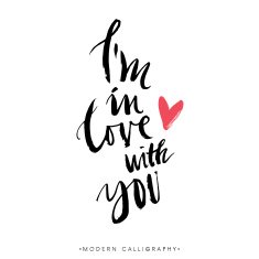 I'm in love with you Modern brush calligraphy Handwritten lettering