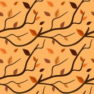 autumn branch with brown leaves seamless pattern background illustration