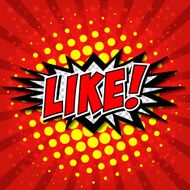 LIKE ! Comic Speech Bubble Cartoon N3