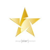vector Gold Abstract star on white background