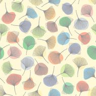 Seamless pattern with ginkgo leaves Colorful spots Autumn texture