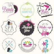 Beauty Salon Spa and Wellness Design Elements in Vintage Style N2