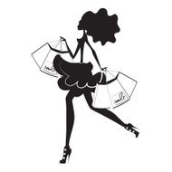 Woman walking carrying shopping bags N2