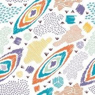 Boho seamless pattern vintage colorful background N3
