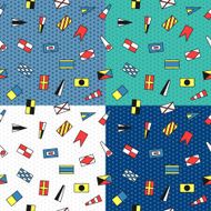 seamless vector patterns of maritime flags