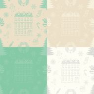Vector Christmas Subtle Doodles Seamless Background Set N6