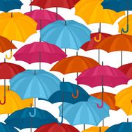 Seamless pattern with colored umbrellas for background design N4