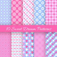 Sweet dream seamless patterns Vector illustration