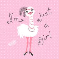 Fashionable ostrich chick T-shirt design vector illustration N2