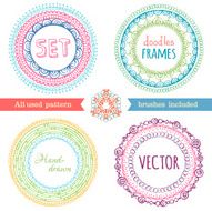 Vector set of hand-drawn ethnic frames