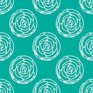 Doodle white flowers on a blue background N2