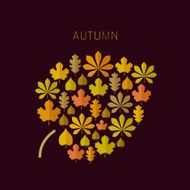 Autumn background with leaves icons