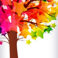 abstract background tree with branches made of colorful stars