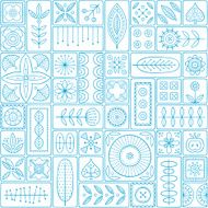 Seamless pattern consisting of tiles with Scandinavian motifs