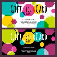 Vector gift card abstract watercolor blots stains splashes background