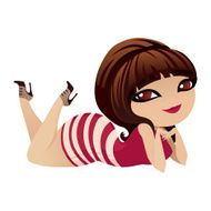 Charming girl in pin-up style