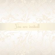 Vector hand drawn wedding invitation design in classic floral st