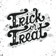 Trick or treat Halloween poster with hand lettering N7