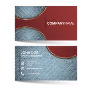 Creative simle horizontal business card template denim pattern