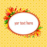 Oval frame with autumn leaves - vector