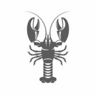 Lobster black and white vector illustration