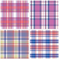 Vector tartan textile texture set N5