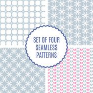 Vector set of four Cute Patterns Seamless texture for paper
