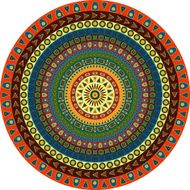 Circle consisting of small simple graphic shapes
