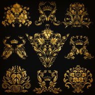 Set of vector damask ornaments N8