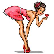 Pin Up girl in red