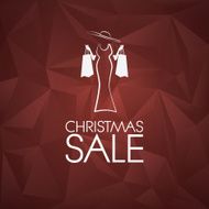 Christmas sale vector background Low poly geometric shapes Elegant woman